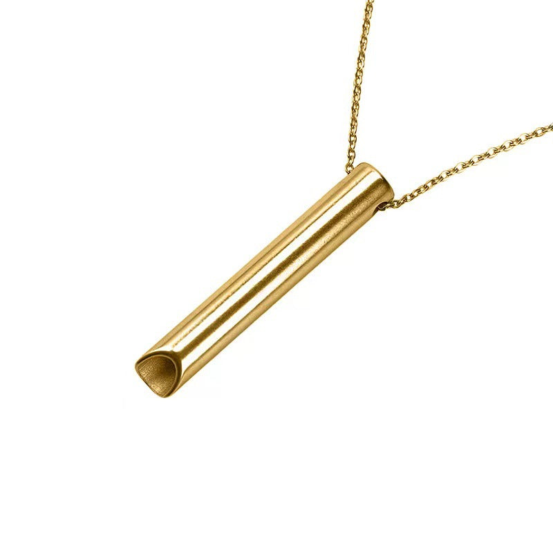 Long-shaped whistle necklace