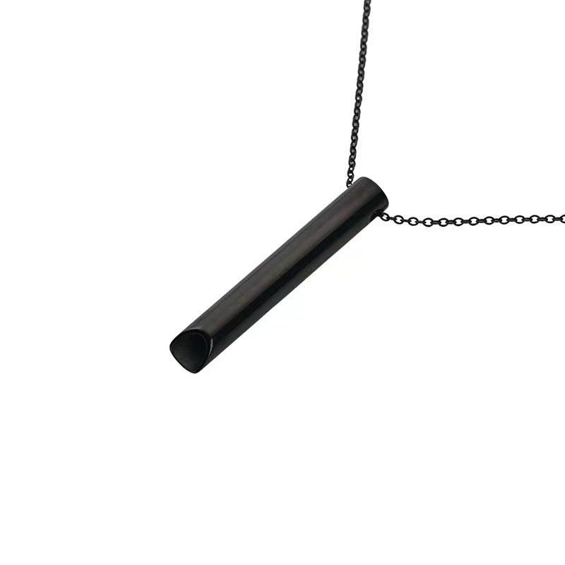 Long-shaped whistle necklace