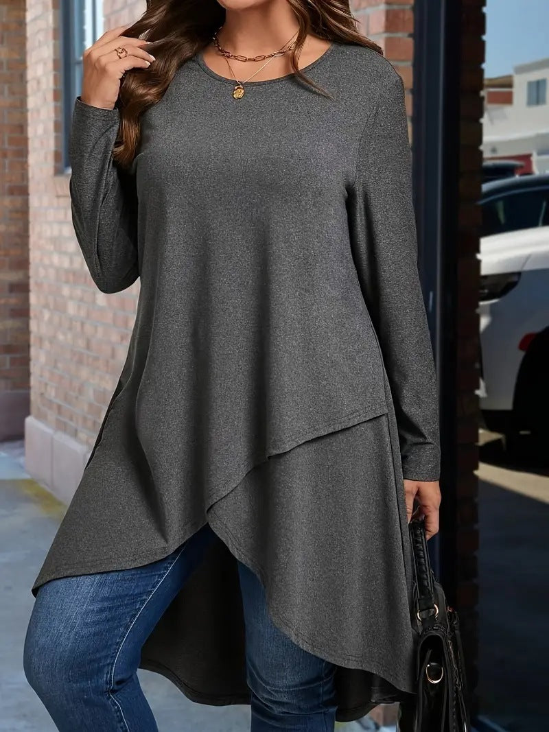 Long Sleeve Asymmetrical Hem Top