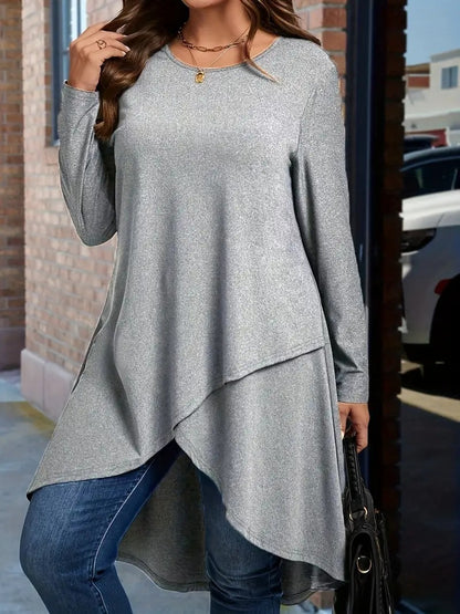 Long Sleeve Asymmetrical Hem Top
