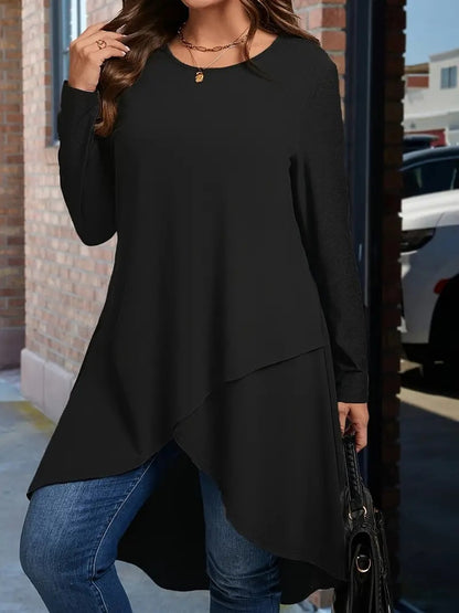 Long Sleeve Asymmetrical Hem Top