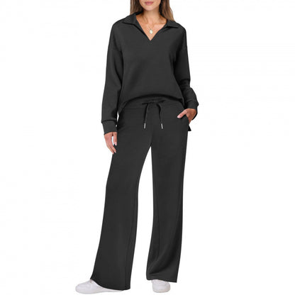 Long-sleeve drawstring pants