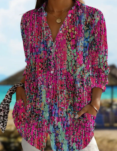 Long Sleeve Floral Print Shirt