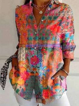 Long Sleeve Floral Print Shirt