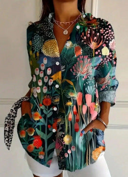 Long Sleeve Floral Print Shirt