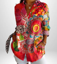 Long Sleeve Floral Print Shirt