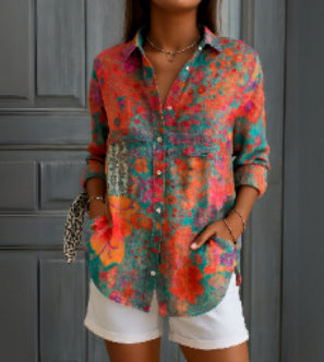 Long Sleeve Floral Print Shirt