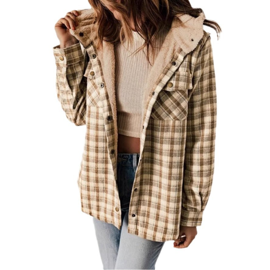 Long Sleeve Fluffy Hooded Jacket