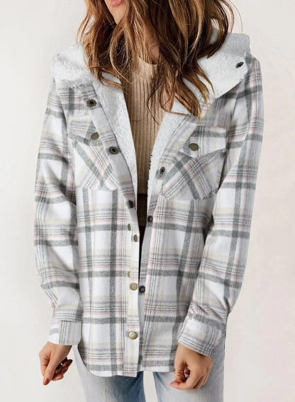 Long Sleeve Fluffy Hooded Jacket