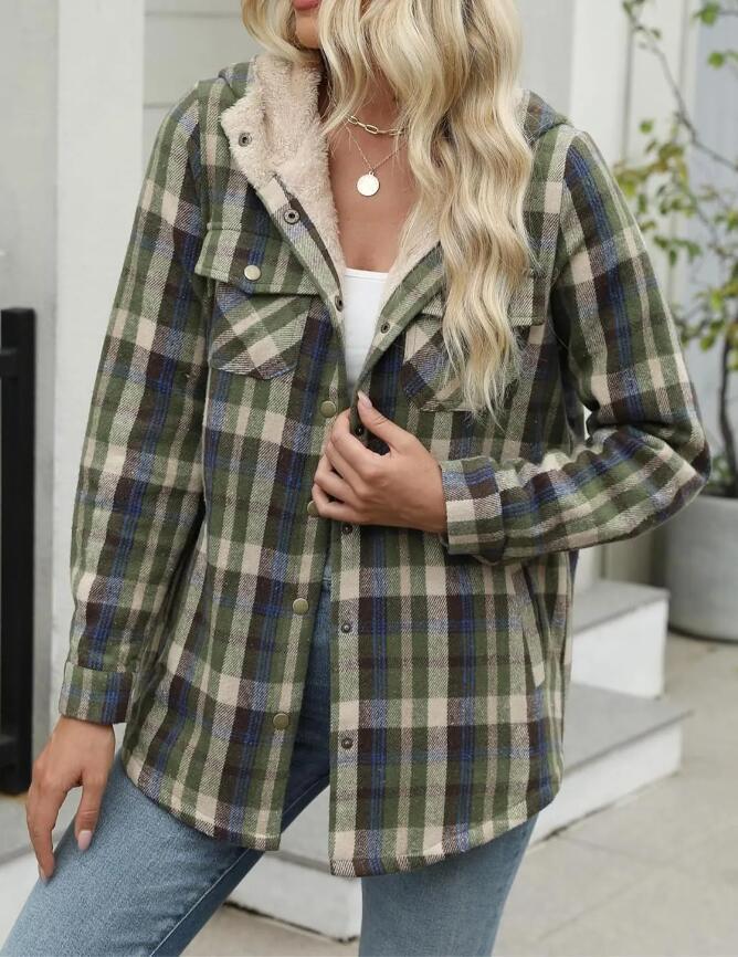 Long Sleeve Fluffy Hooded Jacket
