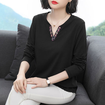 Long Sleeve Loose Fit Womens Tshirt