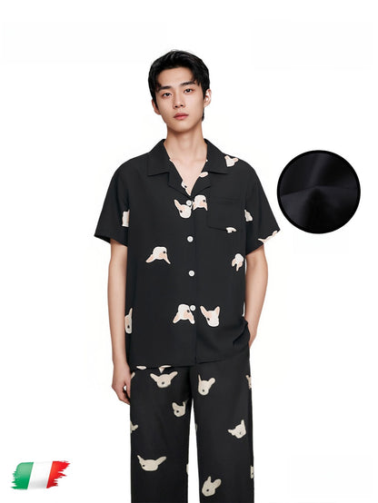 Long-sleeve pajamas made of ice silk loungewear