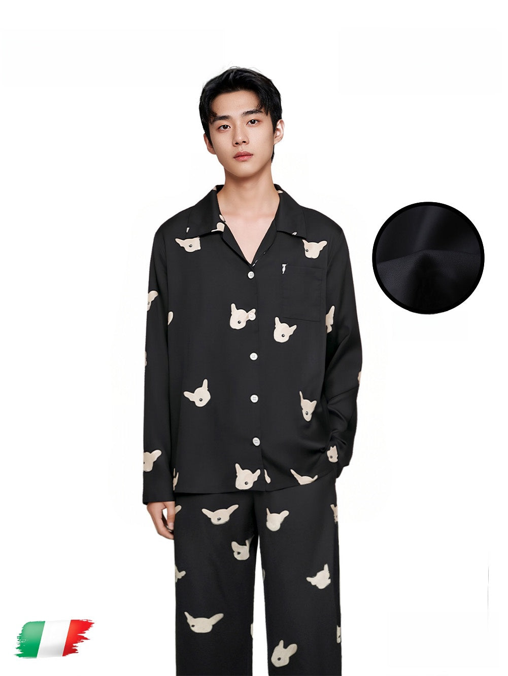 Long-sleeve pajamas made of ice silk loungewear