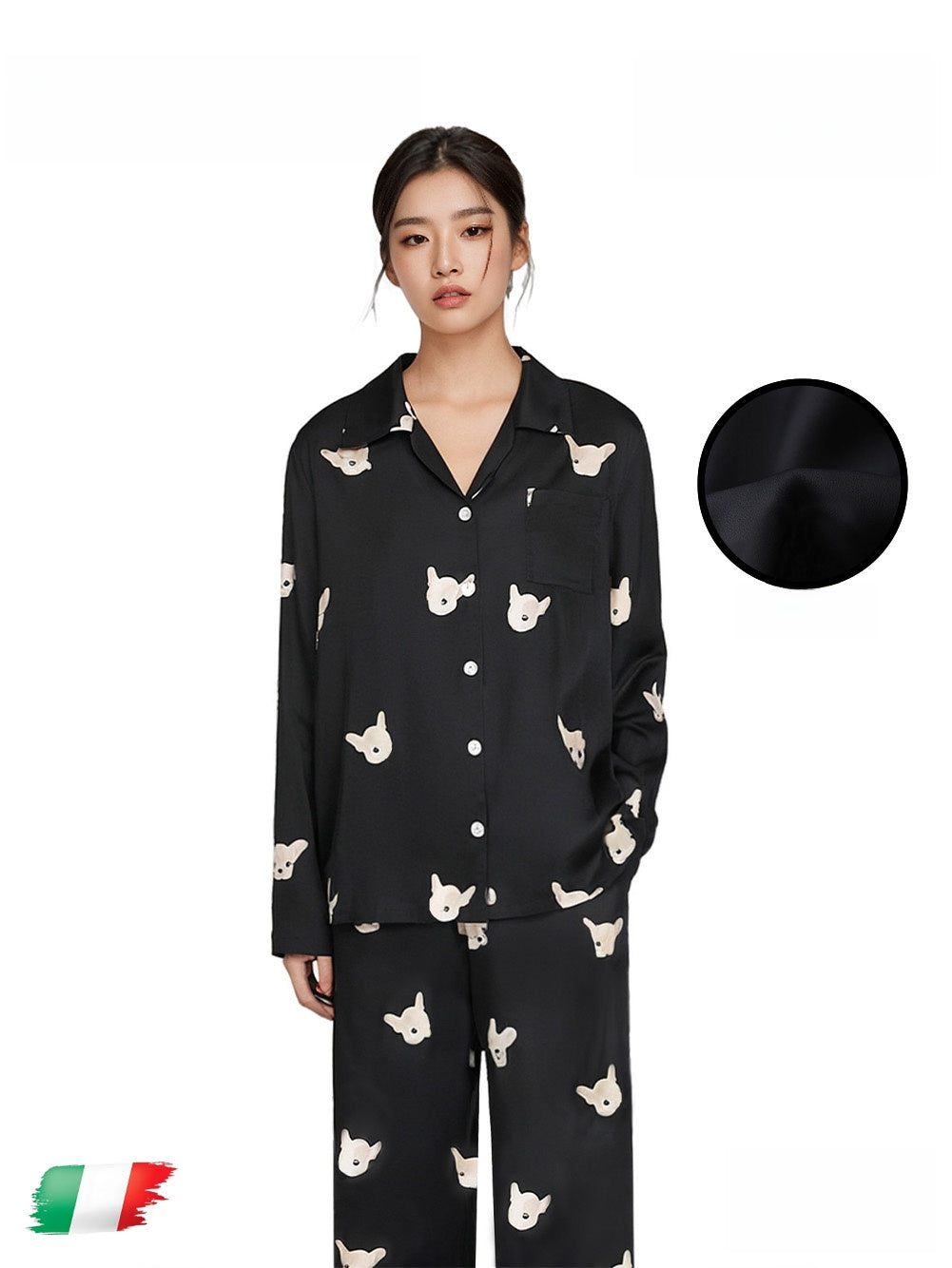 Long-sleeve pajamas made of ice silk loungewear