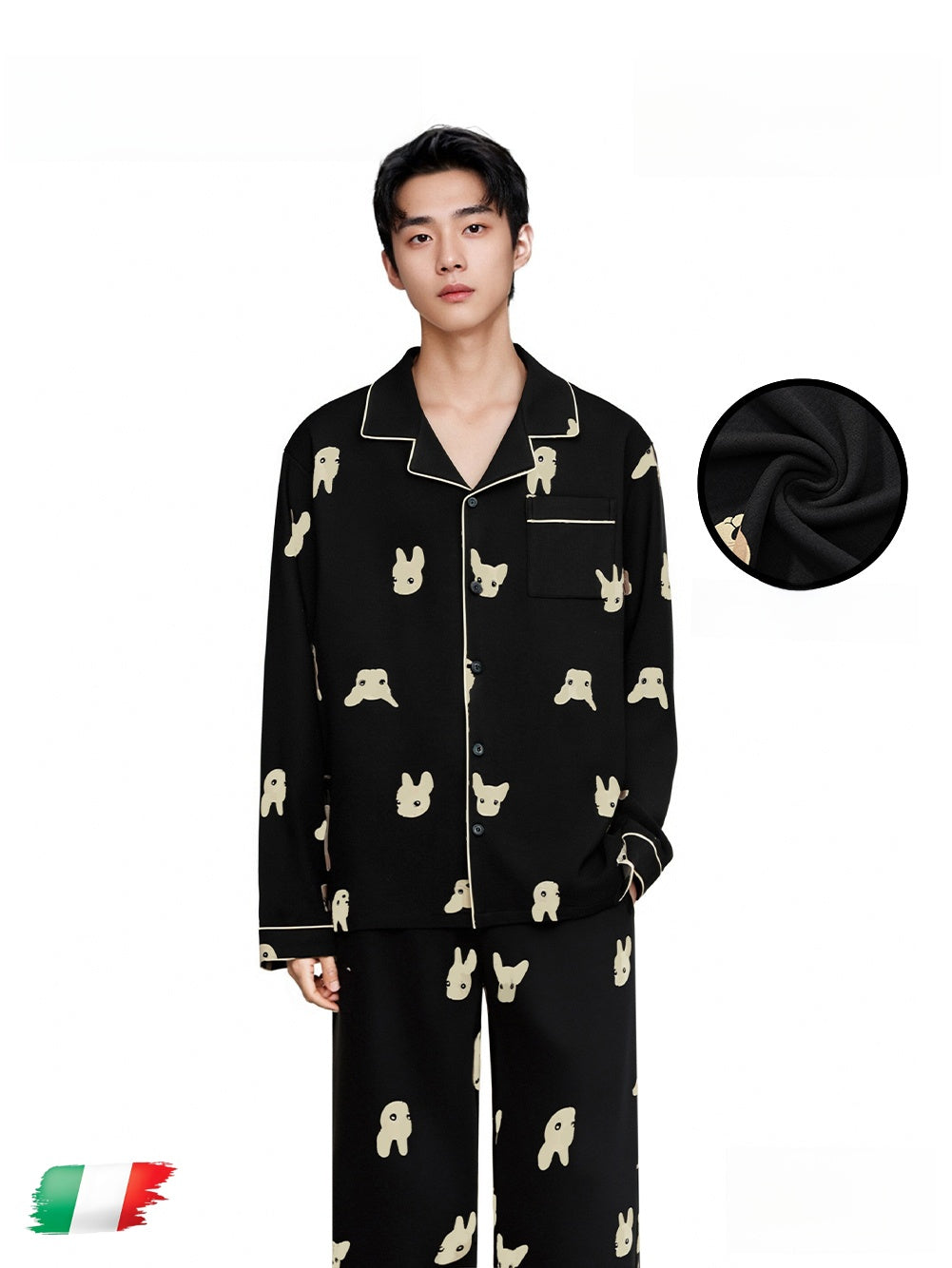 Long-sleeve pajamas made of ice silk loungewear