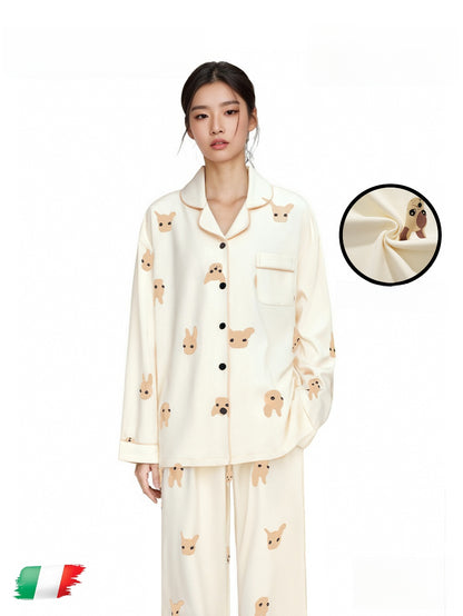 Long-sleeve pajamas made of ice silk loungewear