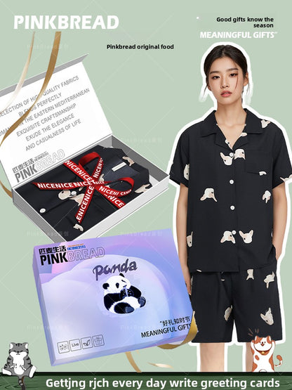 Long-sleeve pajamas made of ice silk loungewear