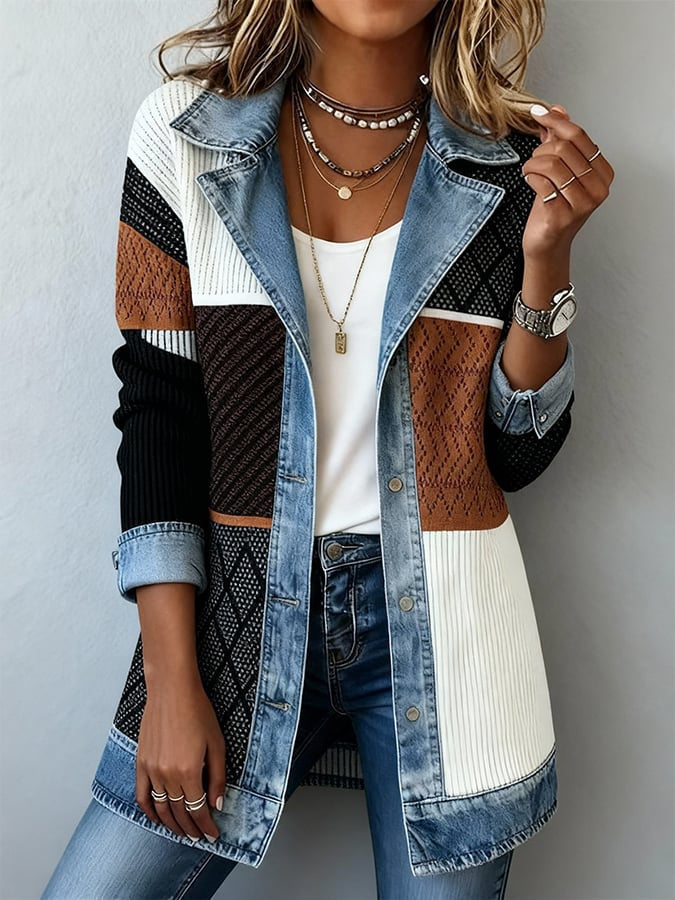 Long Sleeve Patchwork Jacket