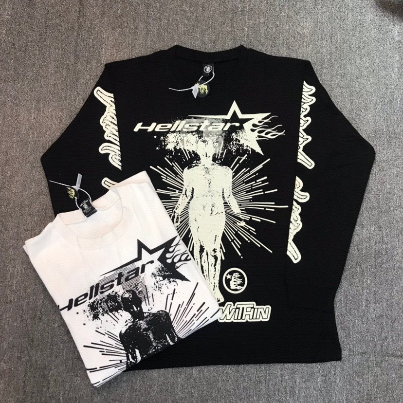 Long Sleeve Printed Cotton T-Shirt