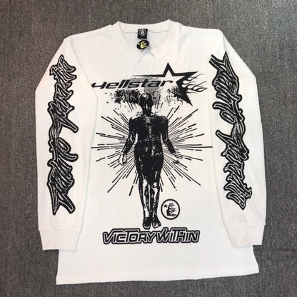 Long Sleeve Printed Cotton T-Shirt