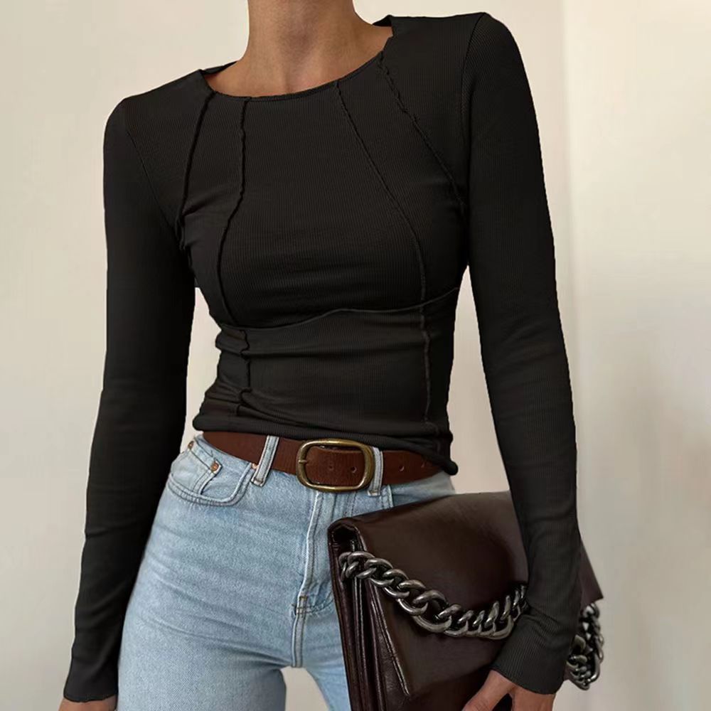 Long-sleeve round-neck T-shirt