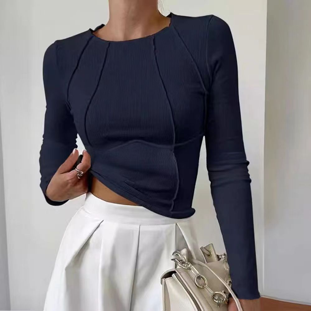 Long-sleeve round-neck T-shirt