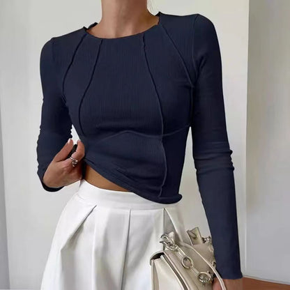 Long-sleeve round-neck T-shirt