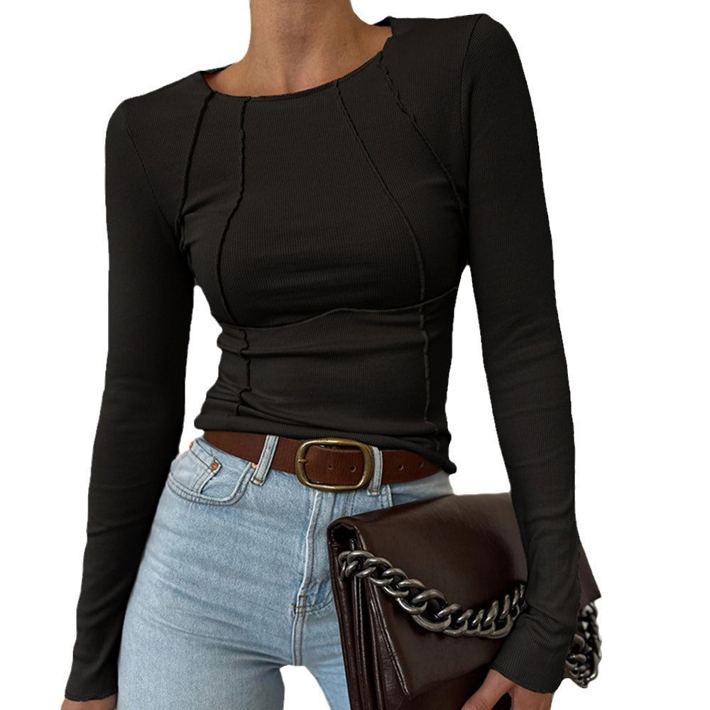 Long-sleeve round-neck T-shirt