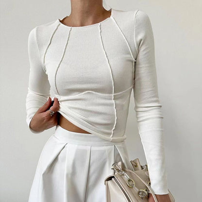 Long-sleeve round-neck T-shirt