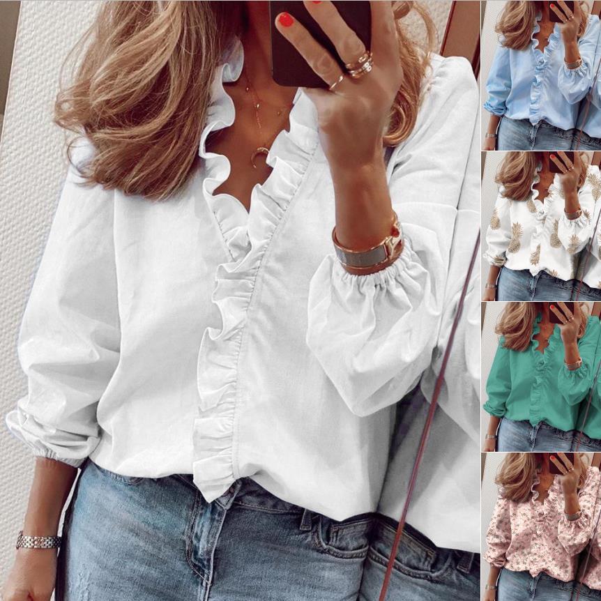 Long Sleeve Ruffled Blouse