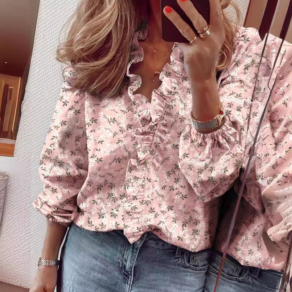 Long Sleeve Ruffled Blouse