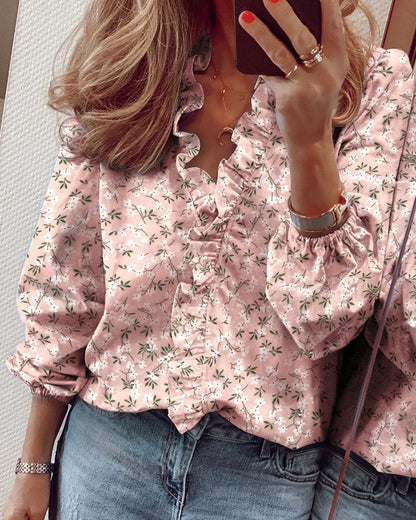 Long Sleeve Ruffled Blouse