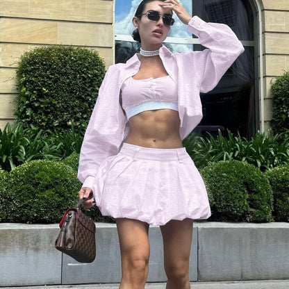Long-sleeve short shirt