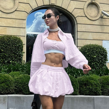 Long-sleeve short shirt