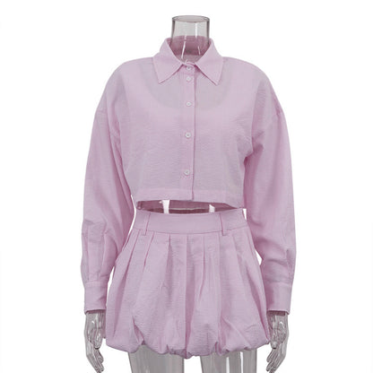 Long-sleeve short shirt
