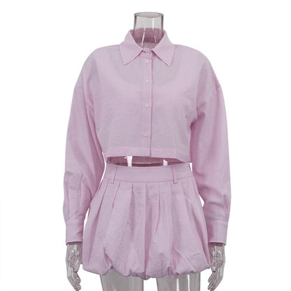 Long-sleeve short shirt