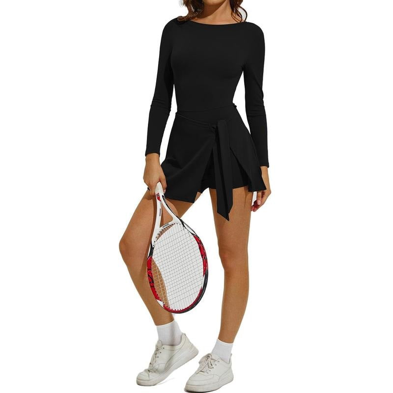 Long Sleeve Tennis Skirt Set