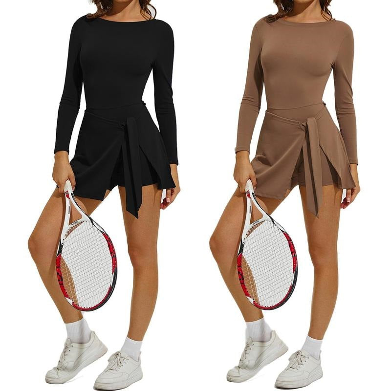 Long Sleeve Tennis Skirt Set