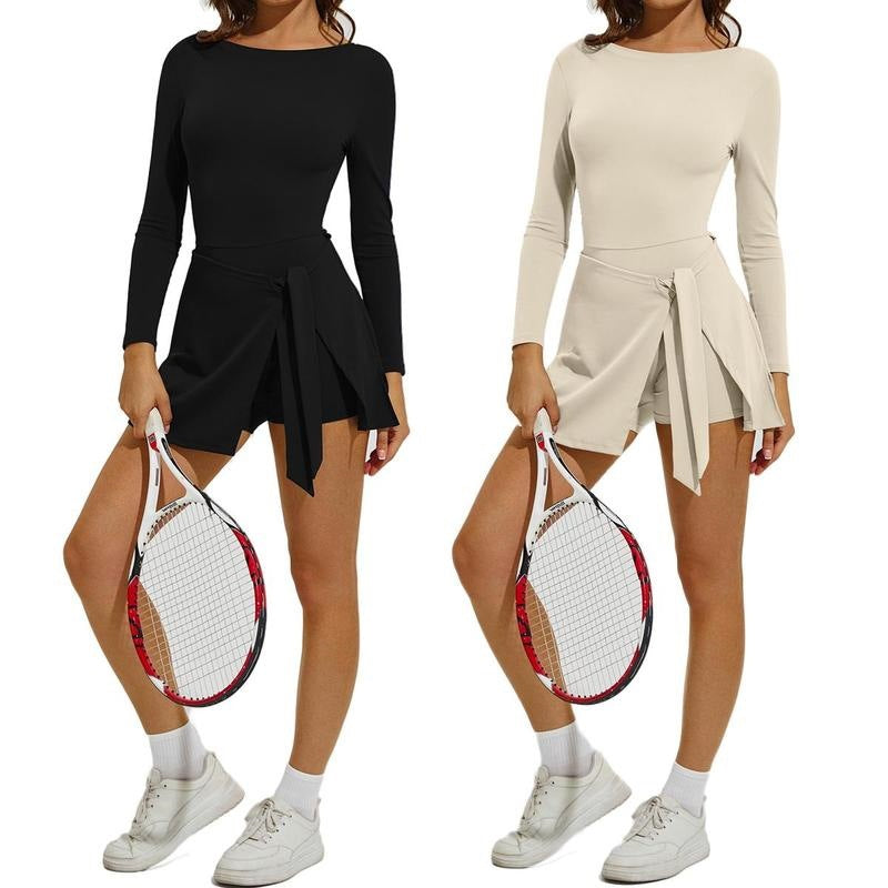Long Sleeve Tennis Skirt Set