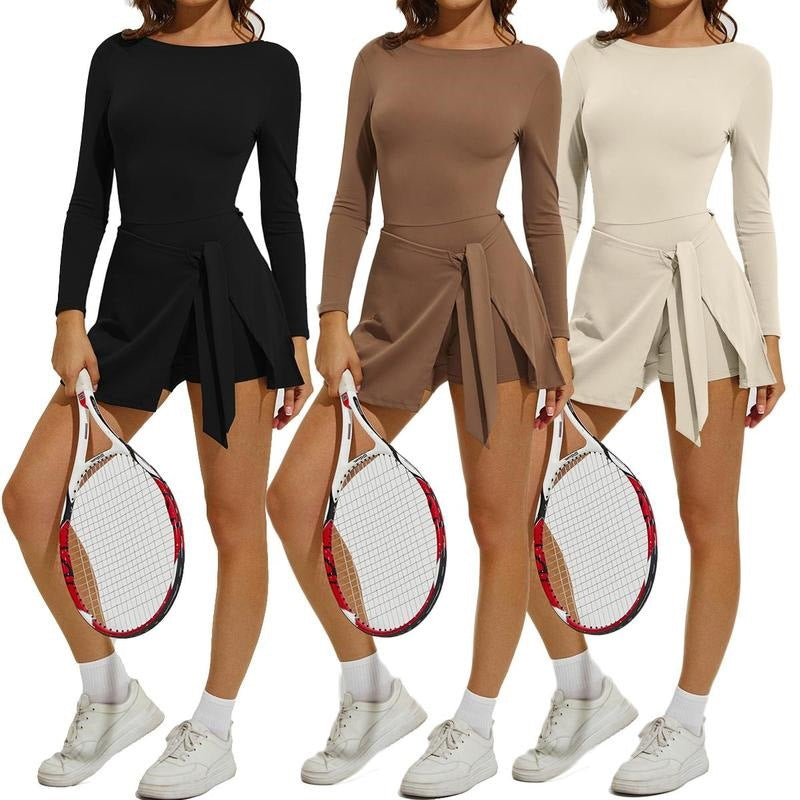 Long Sleeve Tennis Skirt Set