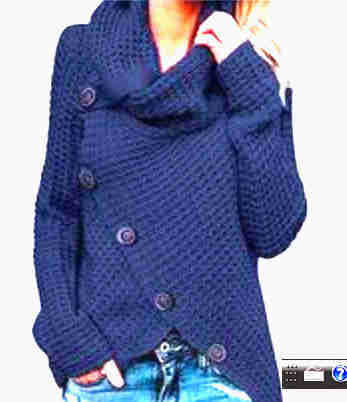 Long-Sleeve Turtleneck Knitwear with Buttons