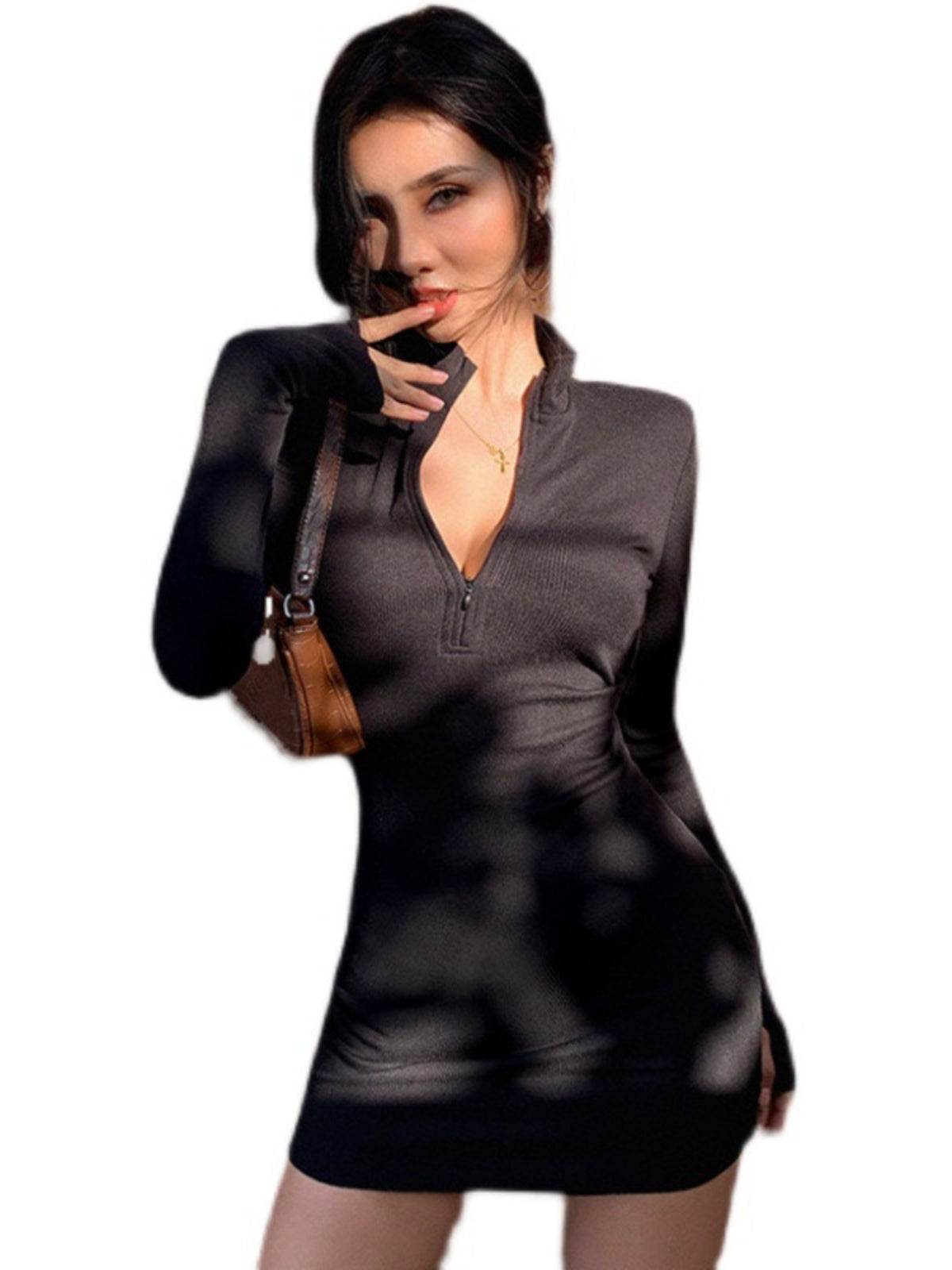 Long-sleeved bodycon dress