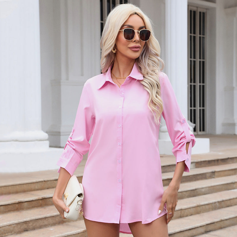 Long-sleeved chiffon blouse
