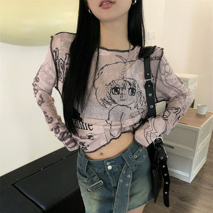 Long-sleeved crew-neck T-shirt