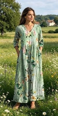 Long-Sleeved Dress with Print