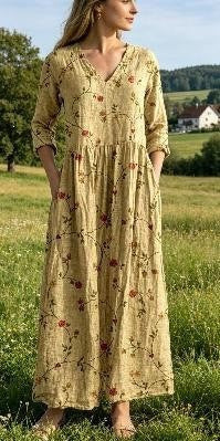 Long-Sleeved Dress with Print
