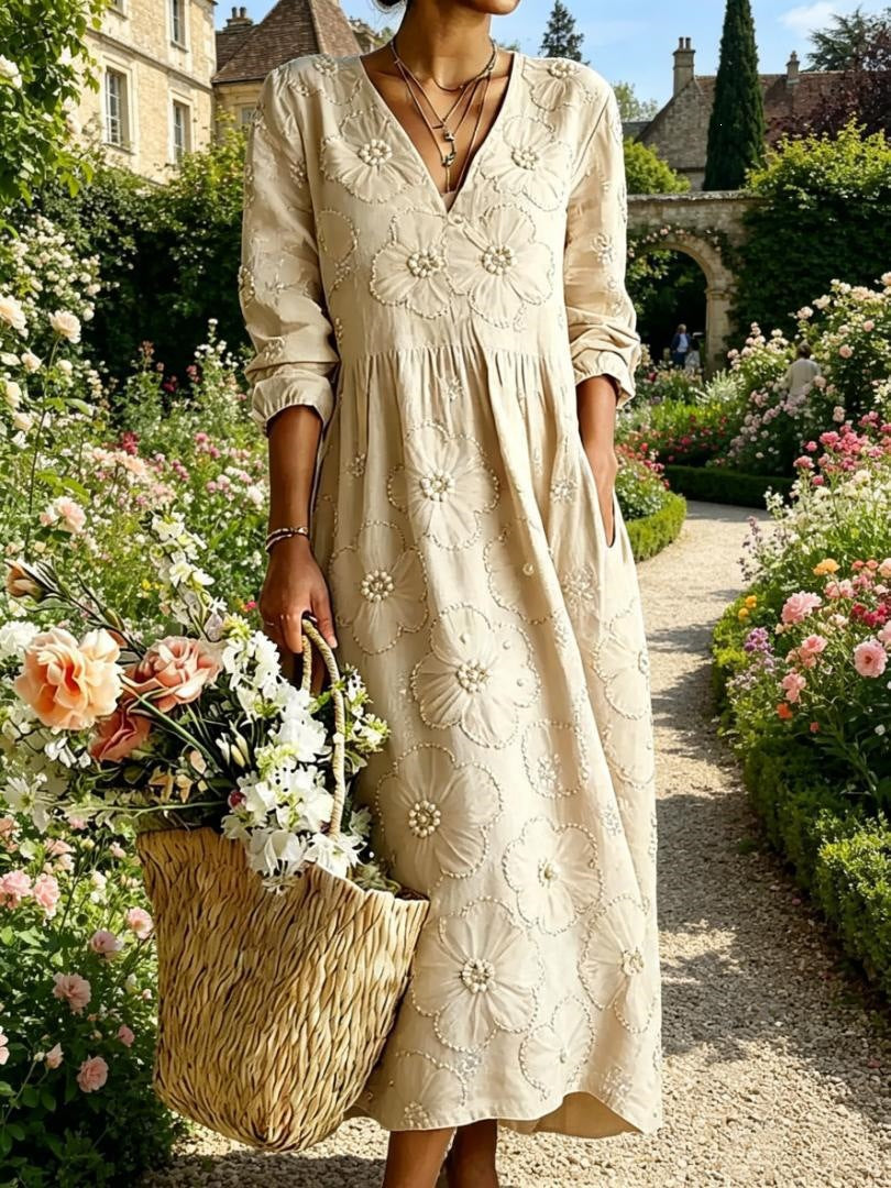 Long-Sleeved Dress with Print