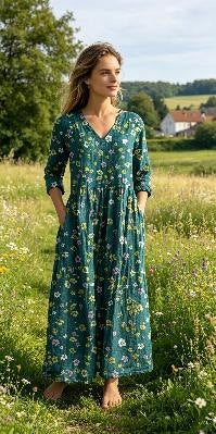 Long-Sleeved Dress with Print