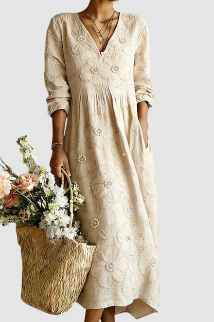 Long-Sleeved Dress with Print
