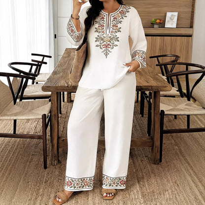 Long-sleeved ethnic-style set